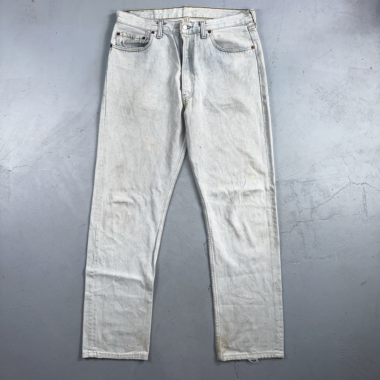 Levis 501 Vintage 90s Y2K XX Straight Leg Jeans Blue Light Wash 34x36 Act 33x31