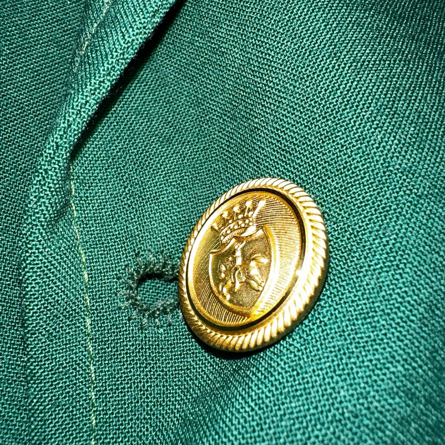 40L VTG Pendleton Mens Blazer Sport Coat Two Gold Button Jacket Green Suit Wool