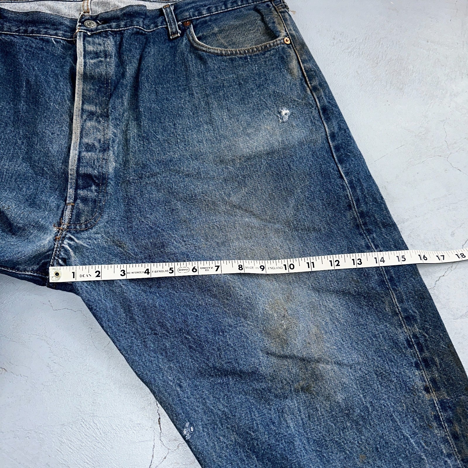Levis 501 Vintage 80s Redline Selvedge USA XX Jeans Med Wash 48x30 Act 43x27