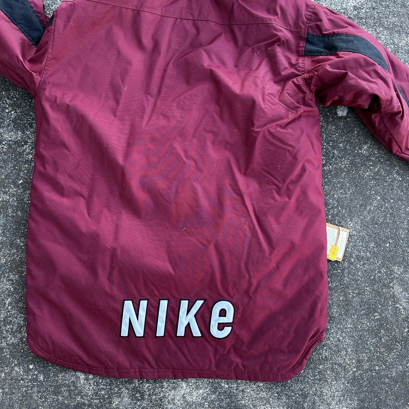 VTG 90s Nike Team Sports Logo Spellout Coat Jacket Parka Men’s M 1990s Red