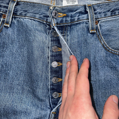 Levis 501 Vintage 90s XX Straight Leg Jeans Y2K Light Wash 38x32 Act 38x32