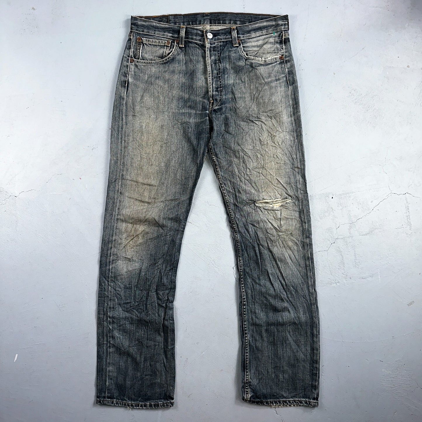 Levis 501 Vintage Y2K XX Straight Leg Jeans Blue Med Wash 34x34 Act 34x32