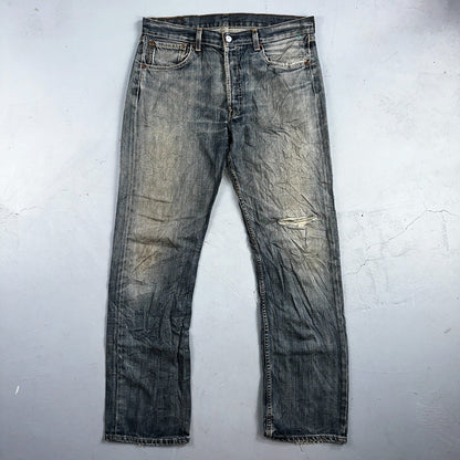 Levis 501 Vintage Y2K XX Straight Leg Jeans Blue Med Wash 34x34 Act 34x32