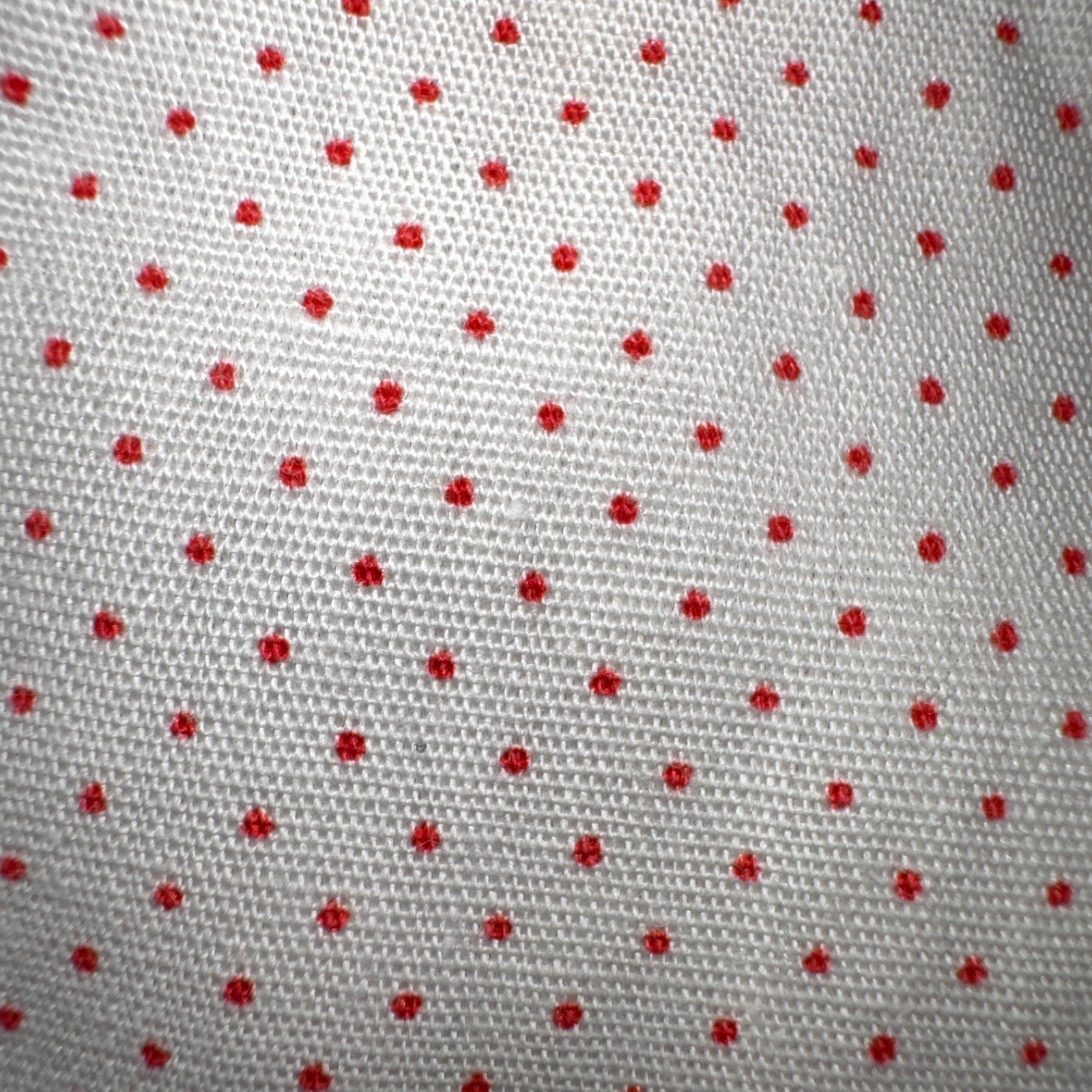 Vtg 40s 50s Penneys Towncraft Dress Shirt Mens 15 Red Polka Dot White Crisp