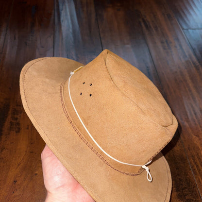 Vintage Walkabout Suede Hat Size Medium South Australia Real Leather Blanctete