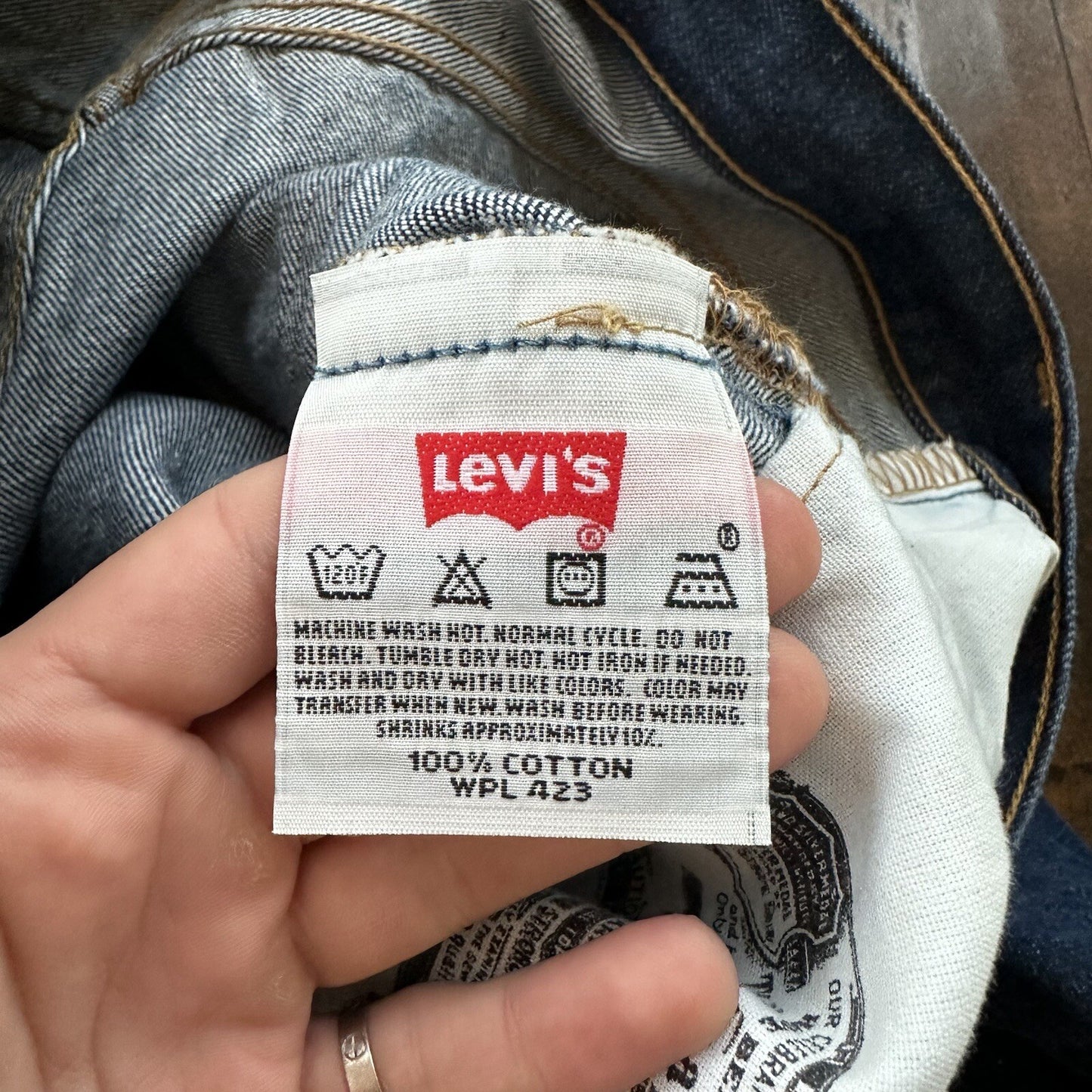 Vintage Y2K 90s Levis 501 XX Button Fly Dark Wash 35x34 Jeans Act 33x30