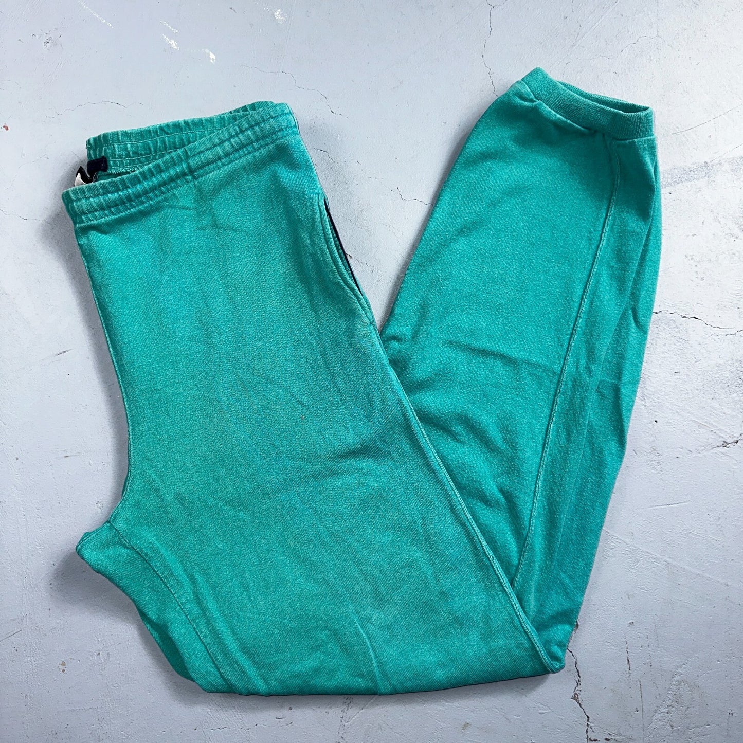 Vintage 90s Lands End Fleece Sweatpants Adult M Green Made In USA Champion