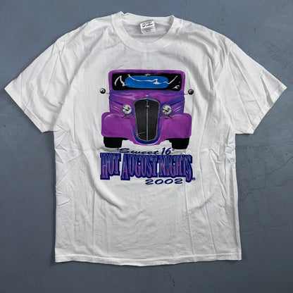 Hot August Nights 2002 VTG T Shirt Sweet 16 Hot Rods Purple Car Rare Graphic Fun