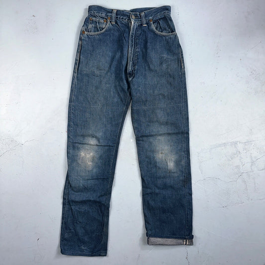 Levis 701 Big E Vintage 50s Redline Hidden Rivets USA 1950s Jeans 501 Act 26x29