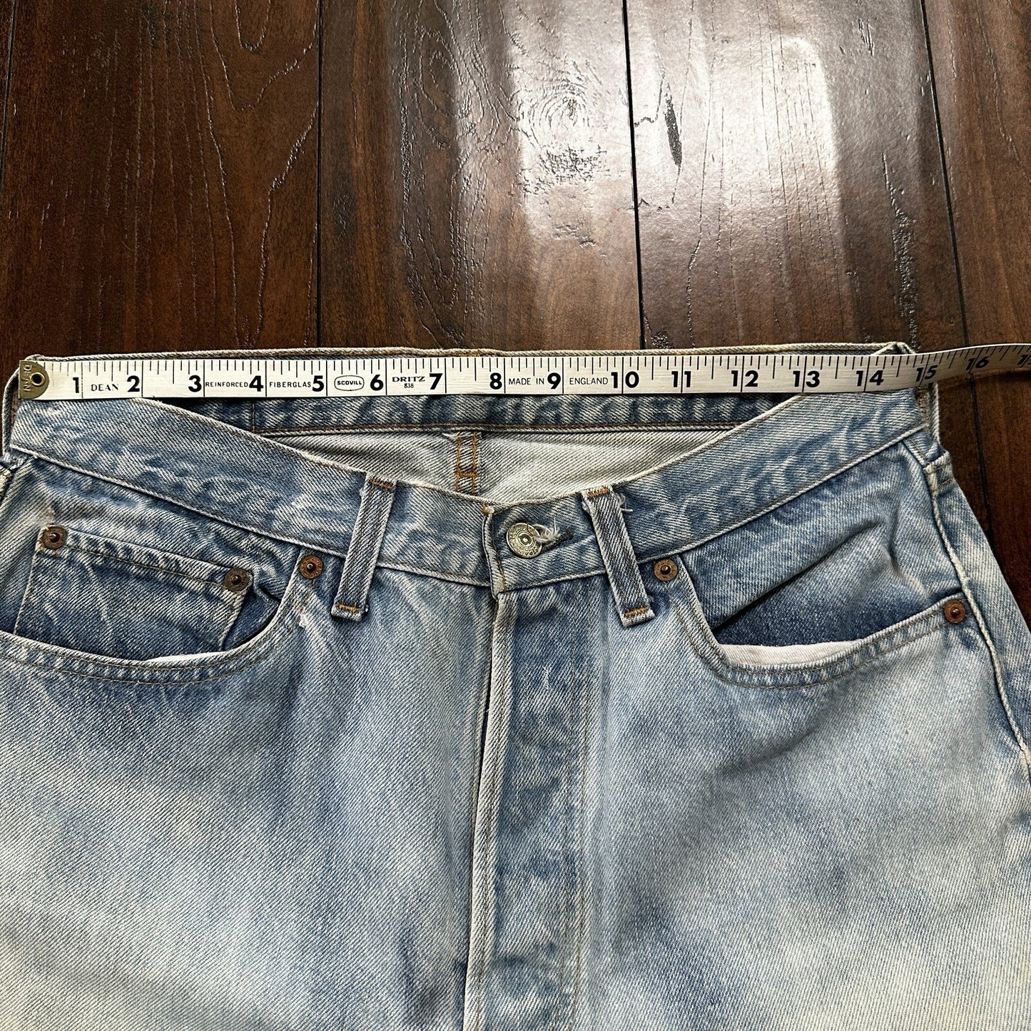 Levis Vintage 80s Redline Selvedge USA 501 XX Jeans Light Wash 32x36 Act 29x31