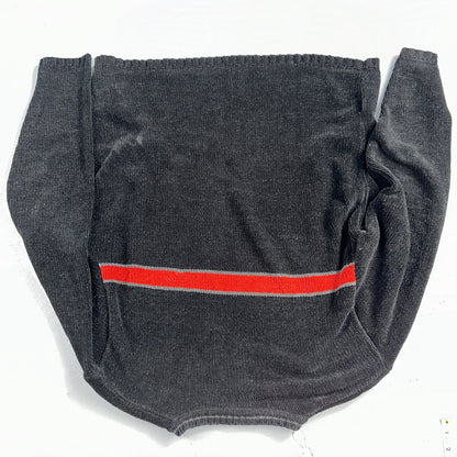 VTG Arizona Sweater Mens L Black Fleece Knit Pullover 2000s Streetwear Y2K Red