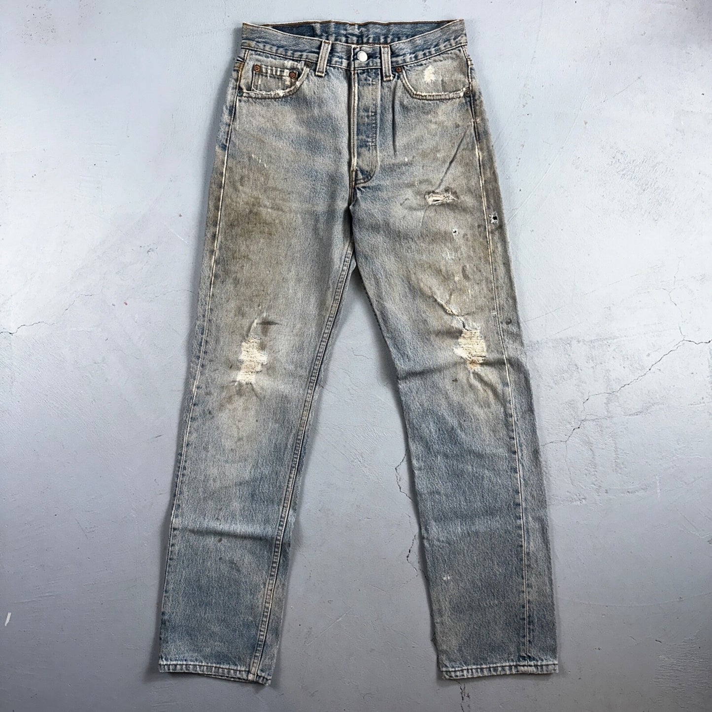 Levis 501 Vintage 90s USA XX Straight Leg Jeans Blue Light Wash 29x32 Act 28x31