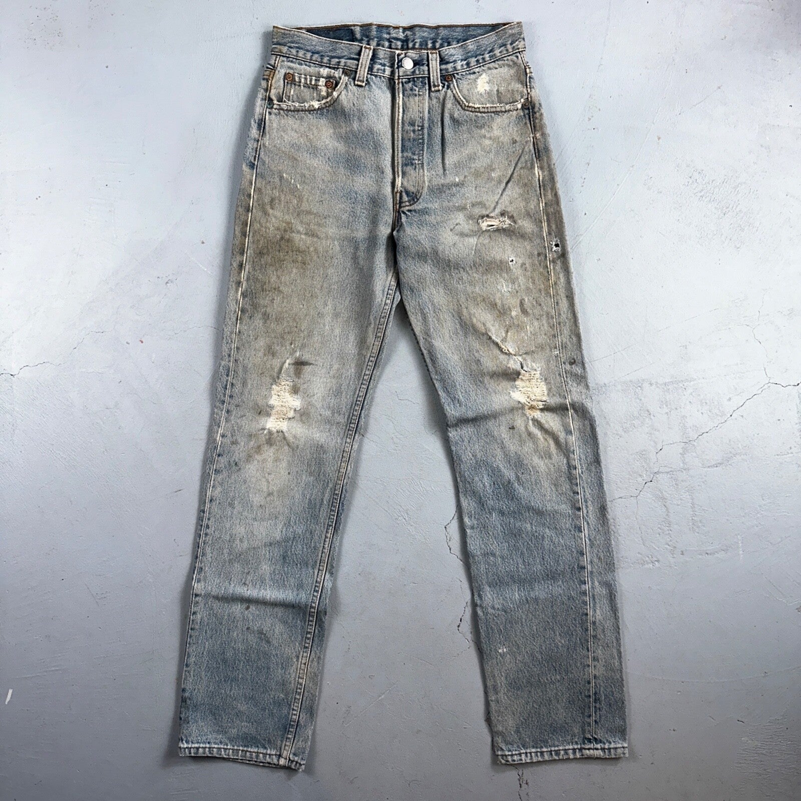 Levis 501 Vintage 90s USA XX Straight Leg Jeans Blue Light Wash 29x32 Act 28x31