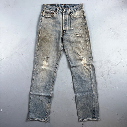 Levis 501 Vintage 90s USA XX Straight Leg Jeans Blue Light Wash 29x32 Act 28x31