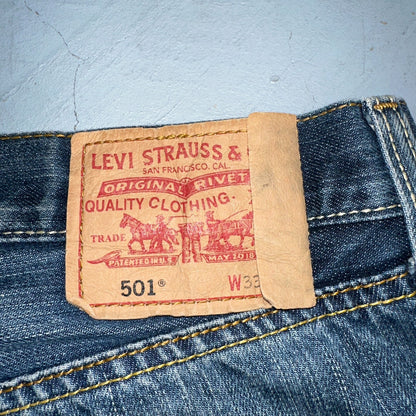 Levis 501 Vintage Y2K XX Straight Leg Jeans Blue Med Wash 33x34 Act 31x28