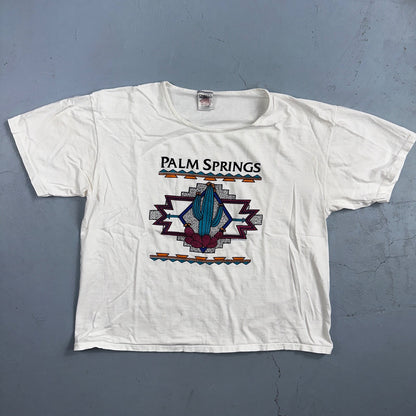 Oneita Palm Springs VTG T Shirt Ladies Power T XL White California Cactus