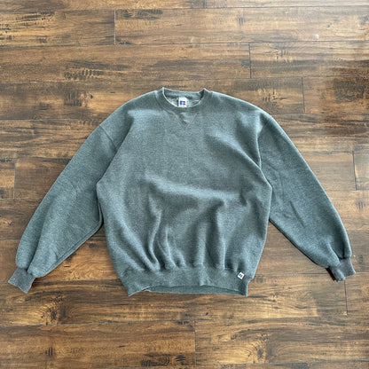 Vintage Russell Athletic Sweatshirt Gray XL USA Worn Thrashed 80s 90s Jumper