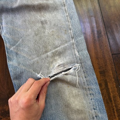 Levis 501 Vintage 90s Straight Leg XX USA Jeans 32x36 Thrashed Wash Act 30x31