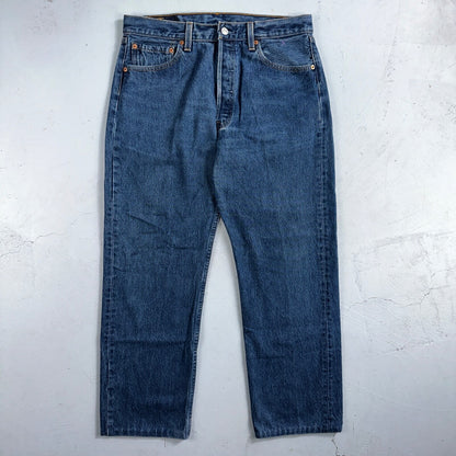 Levis 501 Vintage 90s USA XX Straight Leg Jeans Blue Med Wash 34x30 Act 32x27