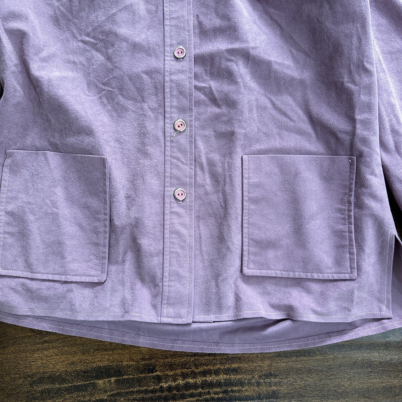 VTG Marty Gutmacker Soft Purple Button Down Shirt Disco Blouse Rockabilly 60s