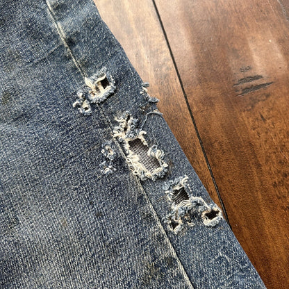 Levis 501 XX Big E True Vintage 60s Redline THRASHED Denim Jeans 1960s 27x26