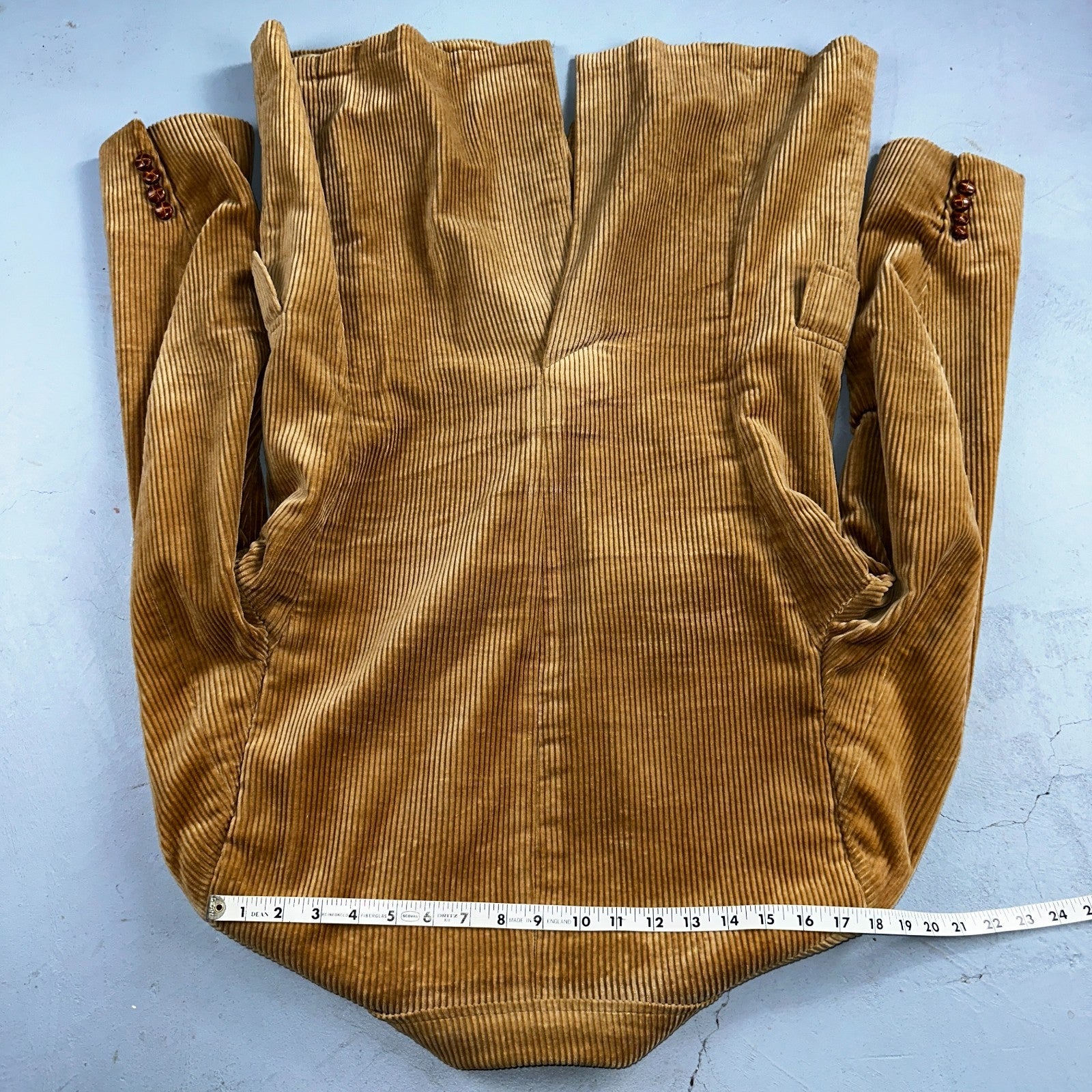 VTG Mens 2 PC Suit 40 Jacket Coat Pants Brown Rockabilly 60s 1960s Corduroy