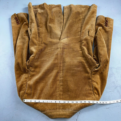 VTG Mens 2 PC Suit 40 Jacket Coat Pants Brown Rockabilly 60s 1960s Corduroy