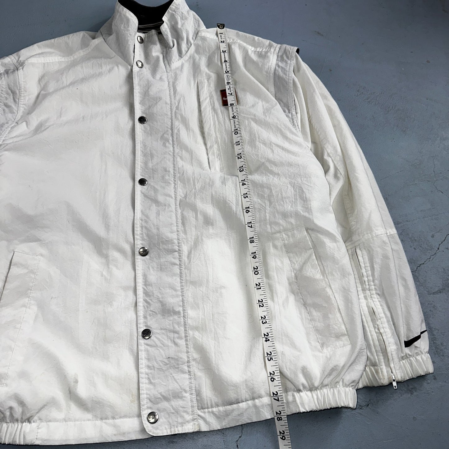 Nike Jacket Vintage 90s Challenge Court Tennis Vest Removable Sleeves RARE White