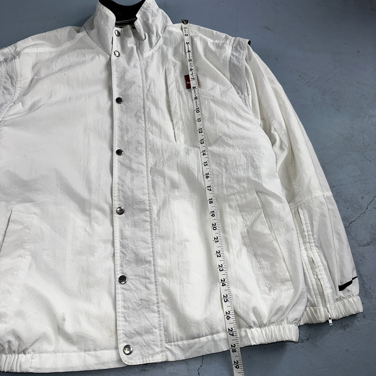 Nike Jacket Vintage 90s Challenge Court Tennis Vest Removable Sleeves RARE White