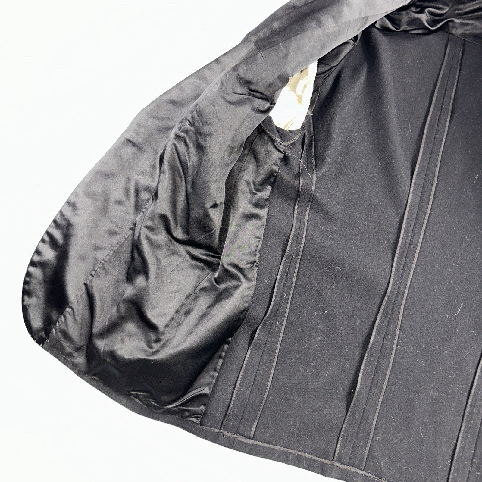 VTG 1930s Mens 1 PC Suit Tuxedo Coat Jacket Black 20s Antique Skinners Satin