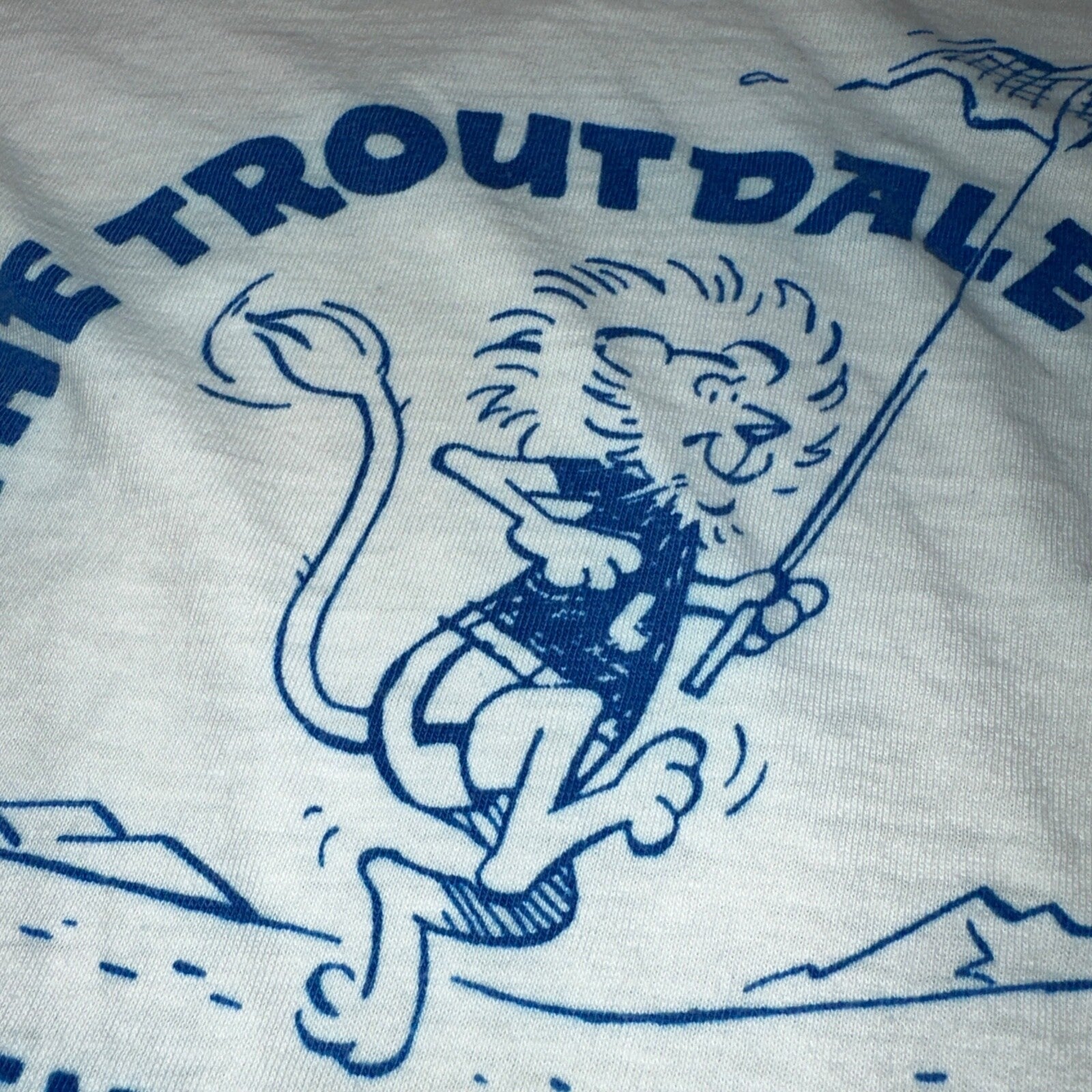 Champion Blue Bar Ringer 70s VTG T Shirt Troutdale Trot Oregon Portland Lion Run