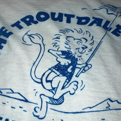 Champion Blue Bar Ringer 70s VTG T Shirt Troutdale Trot Oregon Portland Lion Run