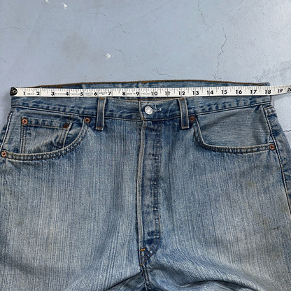 Levis 501 Vintage 90s USA XX Straight Leg Jeans Blue Light Wash 38x32 Act 36x32