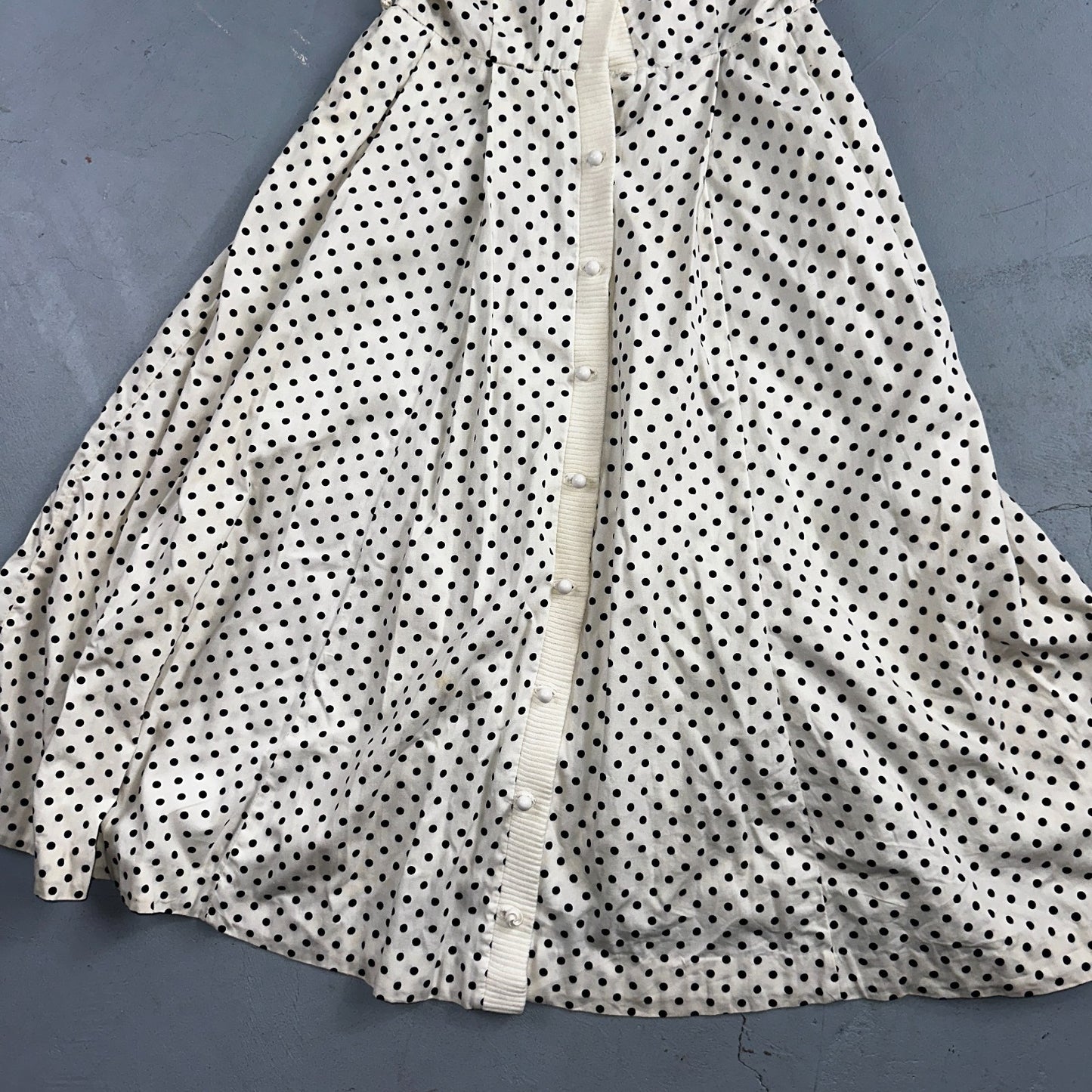 Vintage 1950s Koret of California Polka Dot Shirt Dress San Francisco Rockabilly