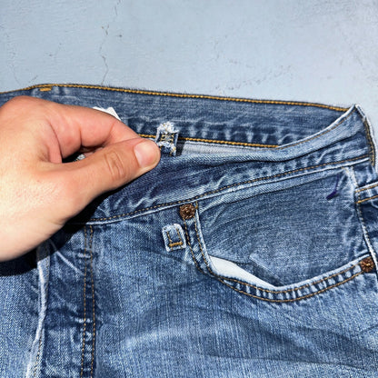 Levis 501 Vintage Y2K 90s XX Straight Leg Jeans Blue Light Wash 36x32 Act 35x31
