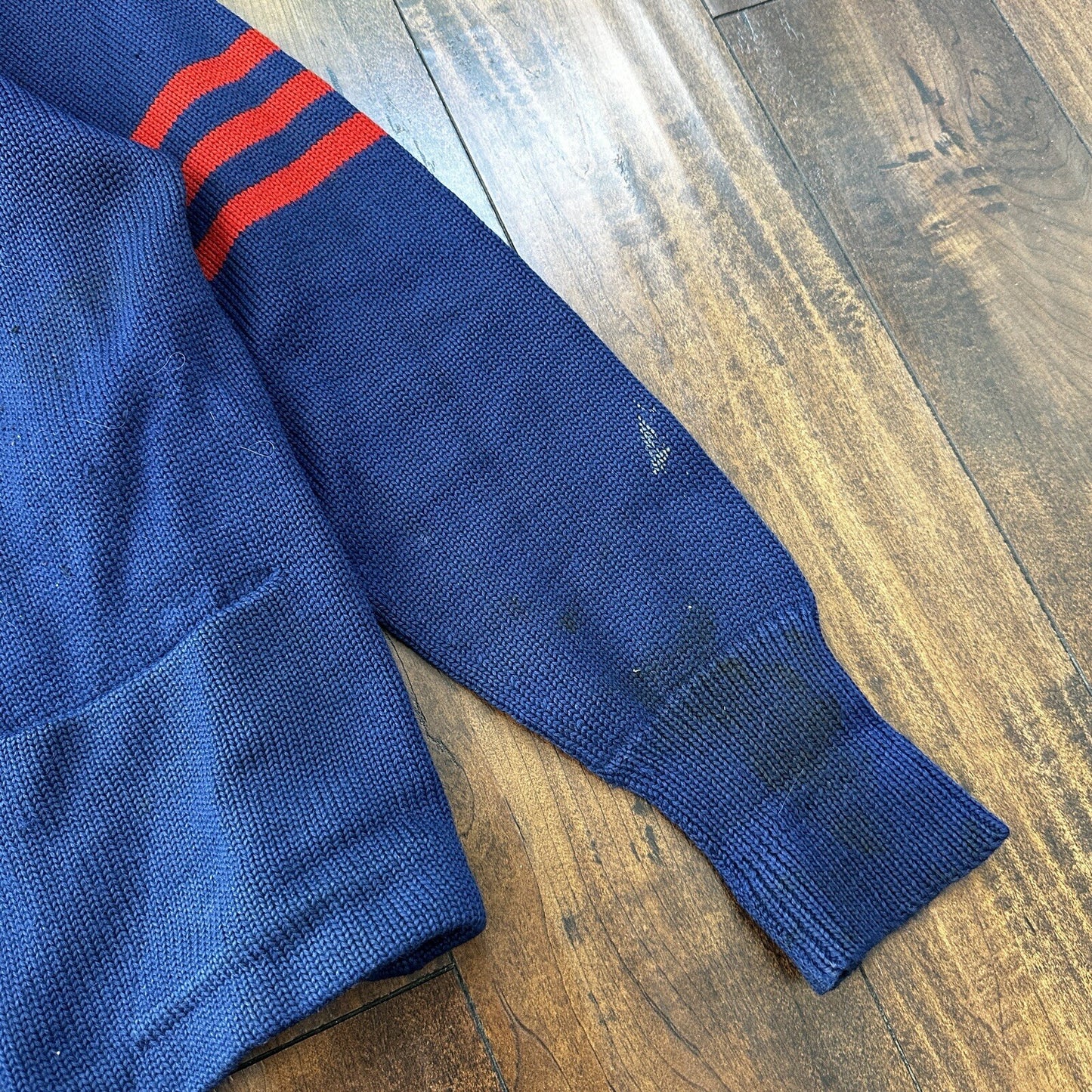 Vintage Men's Varsity Letter Sweater 50s Cardigan Grewe Sz 40 Rockabilly Wool