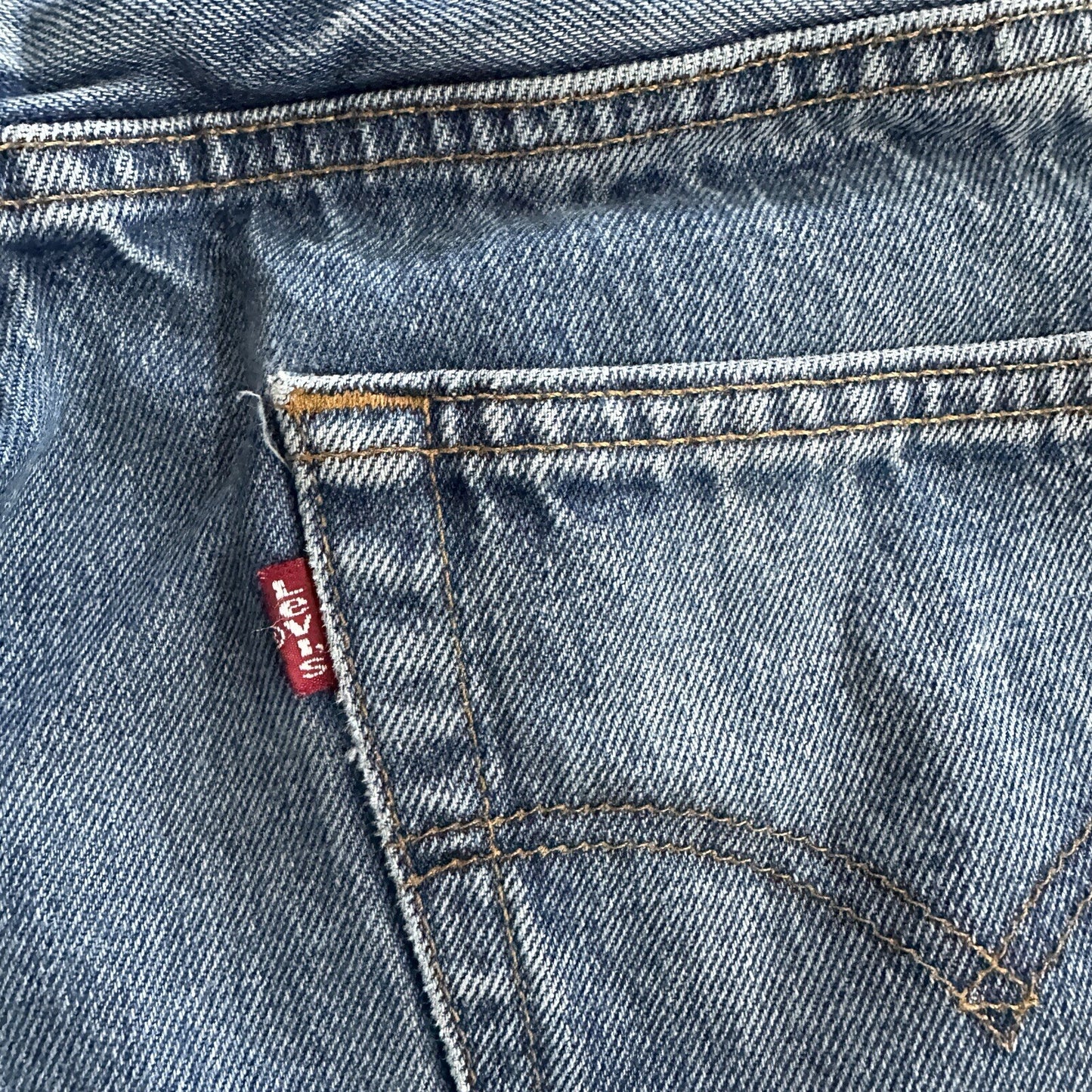 Levis 501 Vintage 90s Straight Leg XX Capri Jeans 36x34 Light Wash Act 32x25