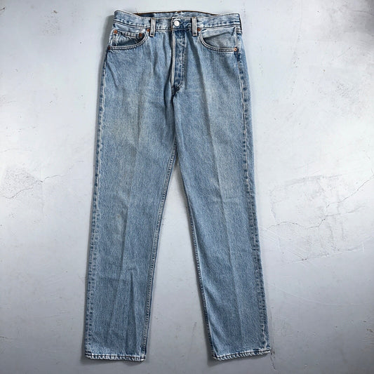 Levis 501 Vintage 90s USA XX Straight Leg Jeans Blue Light Wash 33x34 Act 30x33