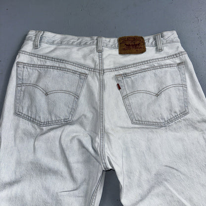 Levis 501 Vintage 90s USA XX Straight Leg Jeans White Light Wash 38x30 Act 34x29