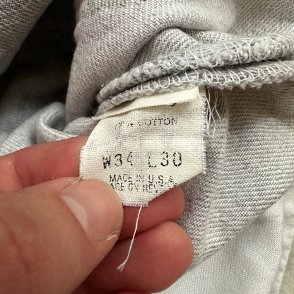 VTG USA Levis 501 Button Fly 90s Tag Jeans 80s 34x30 Act 31x28 Grey Faded White