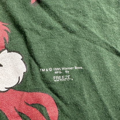 Looney Tunes Taz VTG T Shirt Manian Devil Christmas Naughty Nice 90s 1995