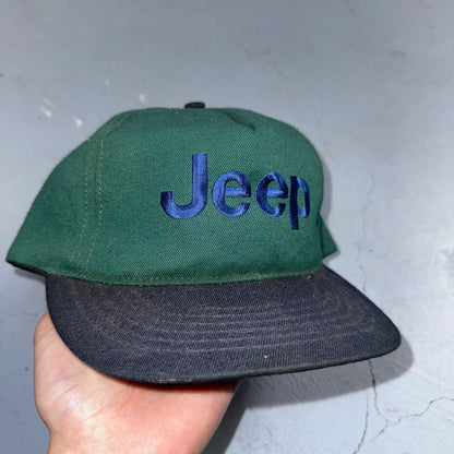 Jeep Lot of 2 VTG Hat Cap Snapback Trucker Embroidered Cars Trucks Set