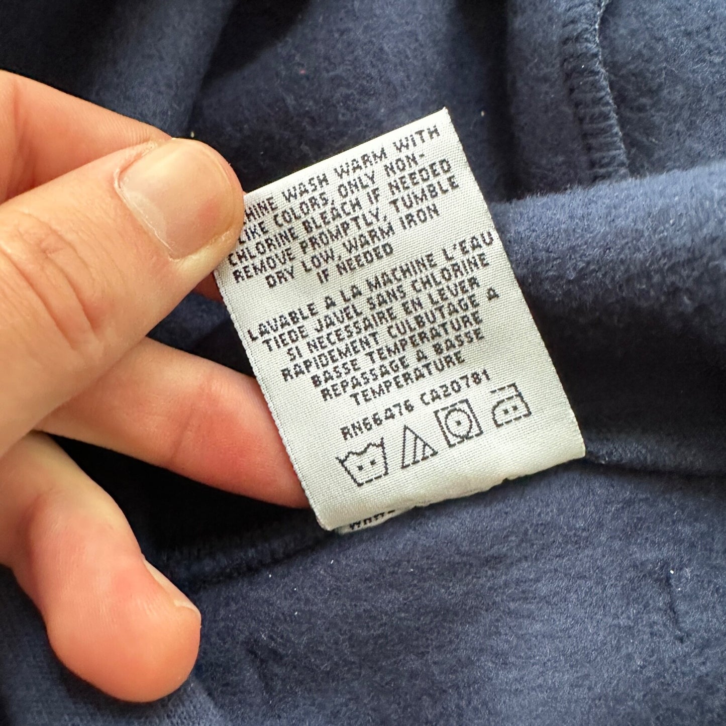 VTG Tommy Hilfiger Blue Pullover Hoodie Embroidered Size Small 90s Spellout