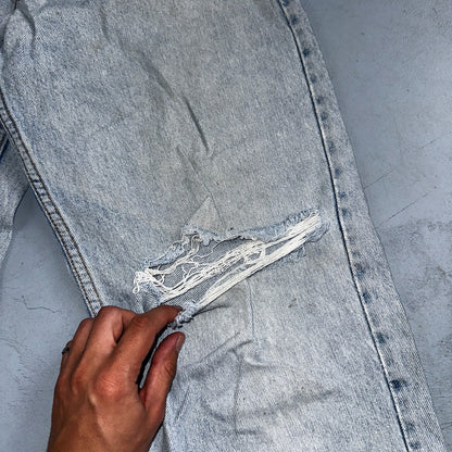 Levis 550 Vintage 90s USA Orange Tab Relaxed Blue Ligh Wash Jeans 36x32 Ac 33x30