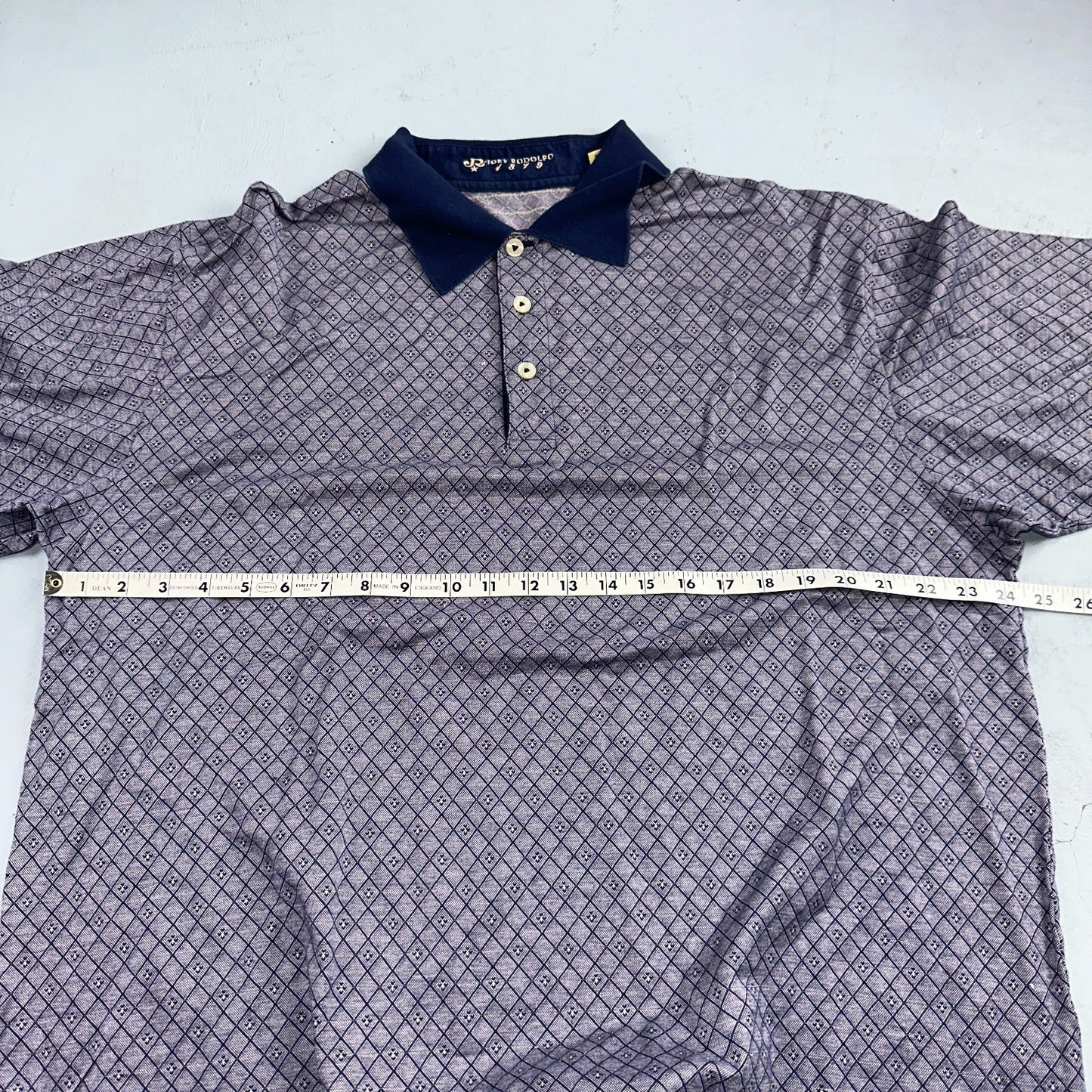 Joey Rodolfo 1879 Men's 2XL Short Sleeve Royal Blue Hokulia Striped Golf Shirt