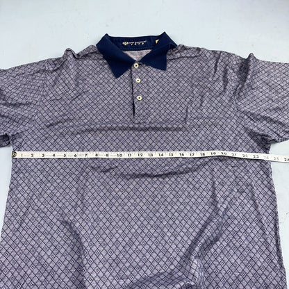 Joey Rodolfo 1879 Men's 2XL Short Sleeve Royal Blue Hokulia Striped Golf Shirt