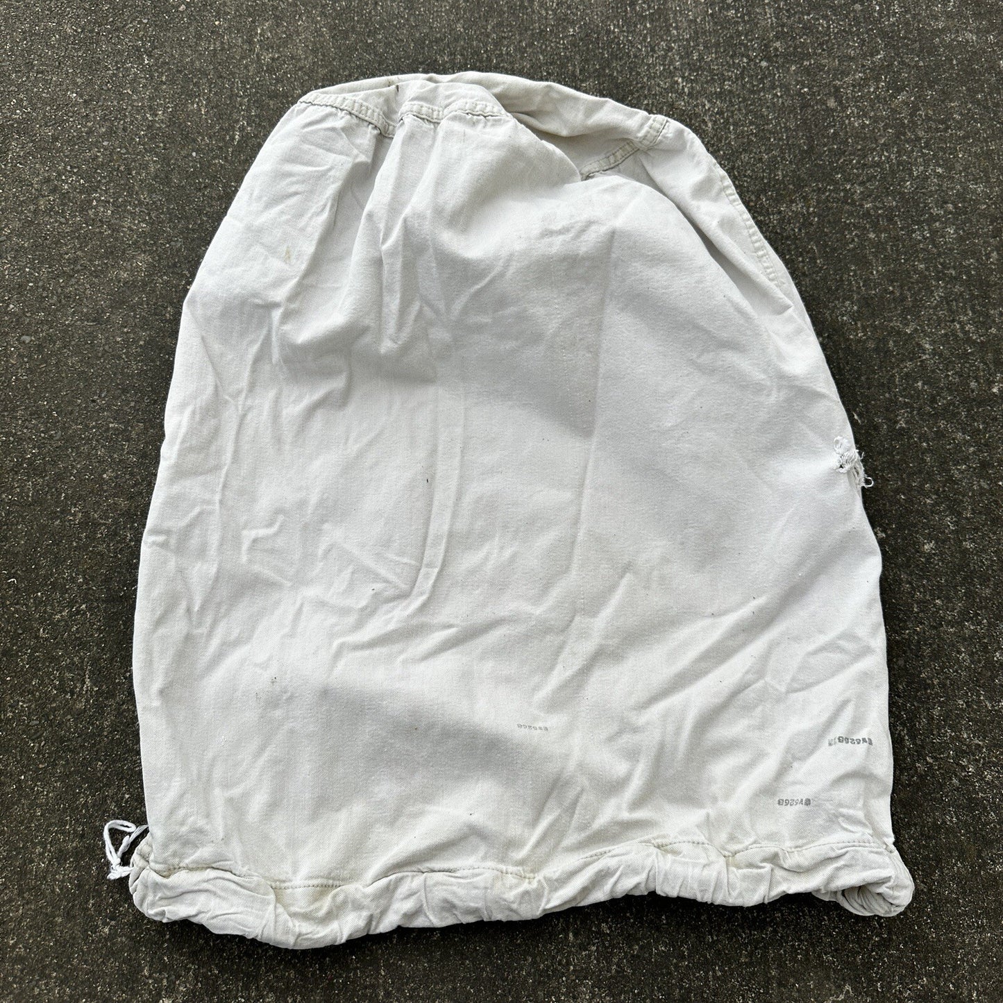 VTG WWII Canvas Garment Laundry Bag Rare Military Denim 1940s 40s 50s Stencil