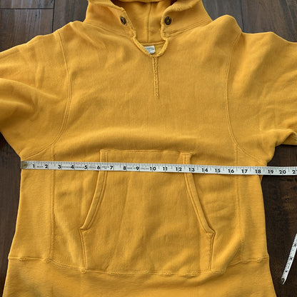Vintage 70s Champion USA Reverse Weave Sweatshirt Hoodie Basic Blank Yellow 60s