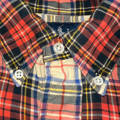 Ralph Lauren Classic Fit XL Plaid Shirt Red VTG Button Down Cotton Wool Blend