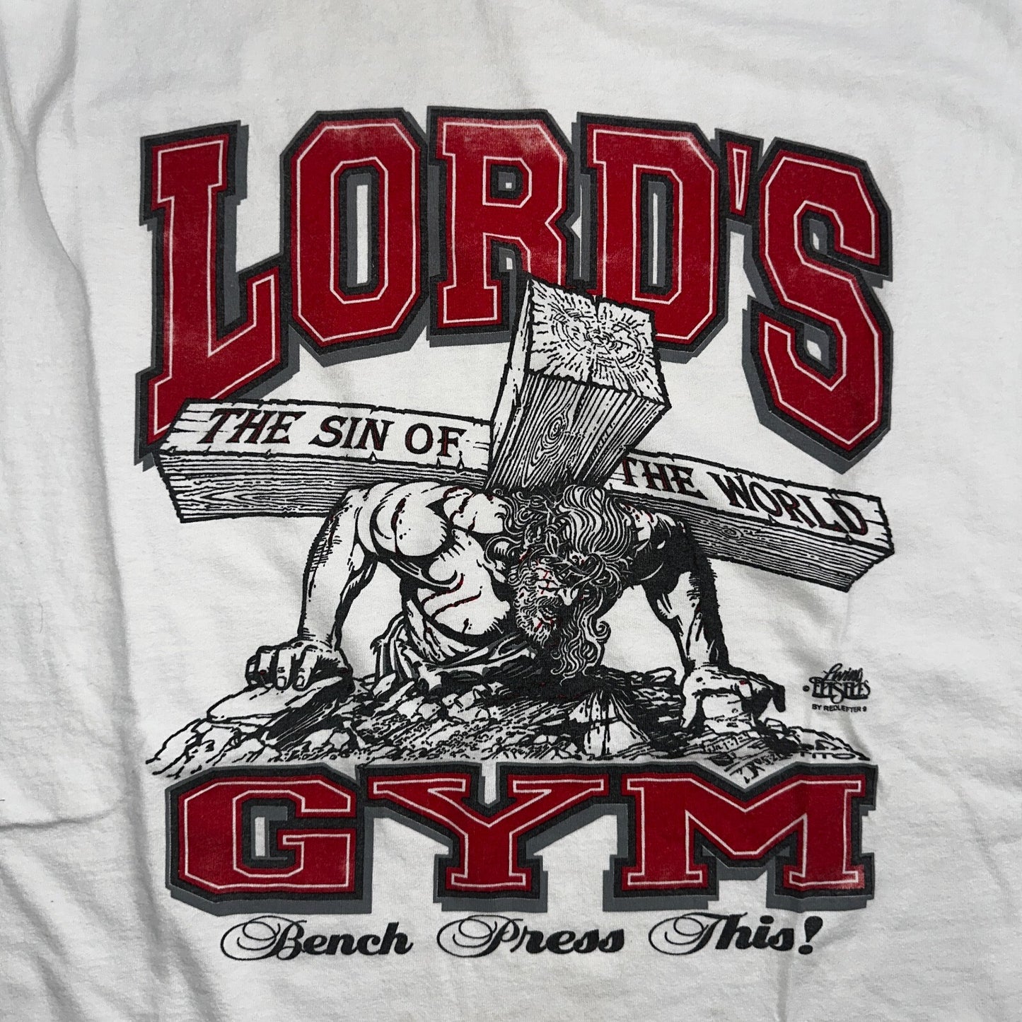 Rare Vintage 90s Living Epistles Lords Gym Graphic Jesus AOP Shirt 2XL Rap Band